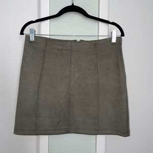 Olive Green Velvet Skirt